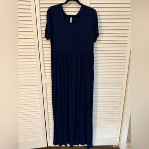 Navy Blue Maxi Dress w/ Pockets